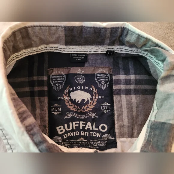 Buffalo Men's Casual Light Gray Button-Up Shirt, Size L - Picture 9 of 9